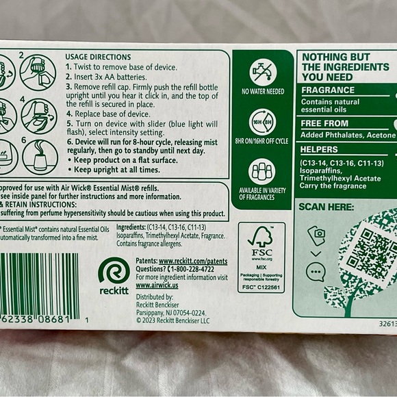 NEW! AIR WICK Essential Oil Mist Starter Kit Diffuser + Refill Pumpkin Spice NIB - Picture 3 of 3